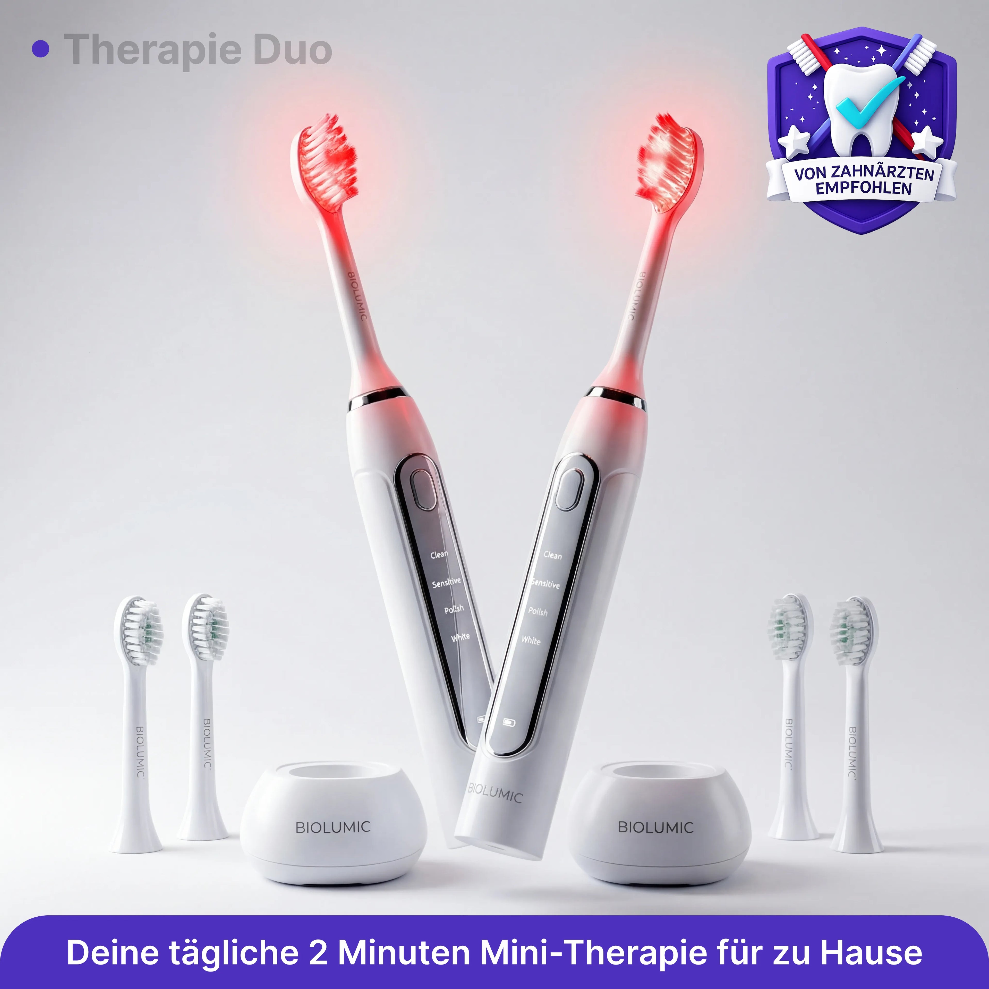 DualWave Rotlicht Therapie Schall Zahnbürste - Therapie Solo